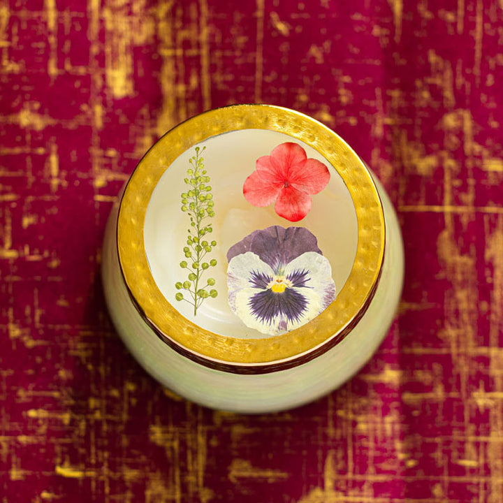 Accent Watercolor Pressed Floral Candle - Tomato Vine-Pressed Floral Candles 2 of 8