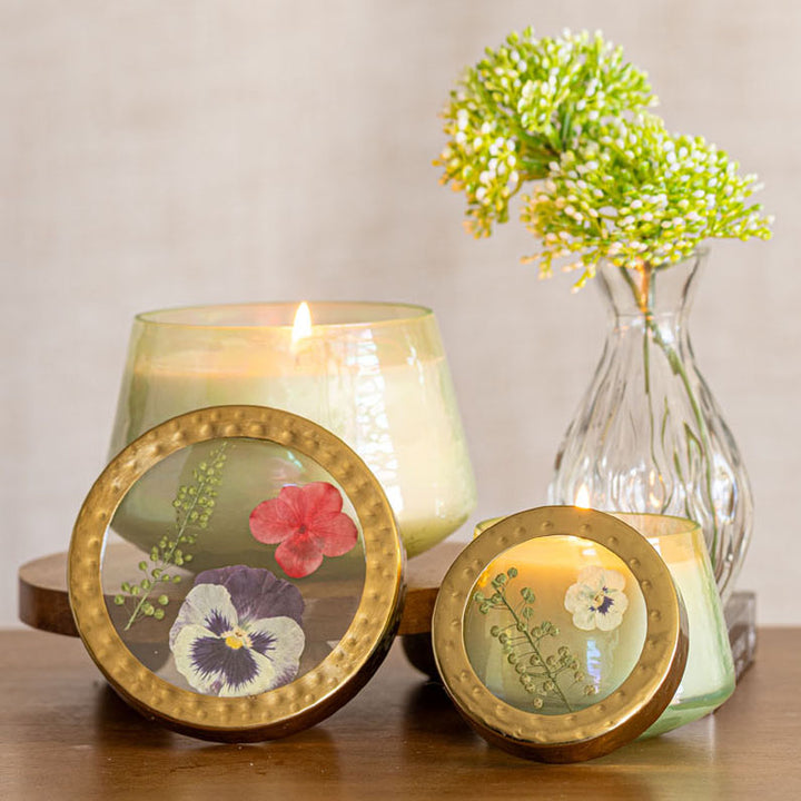 Petite Watercolor Pressed Floral Candle - Tomato Vine-Pressed Floral Candles 6 of 8