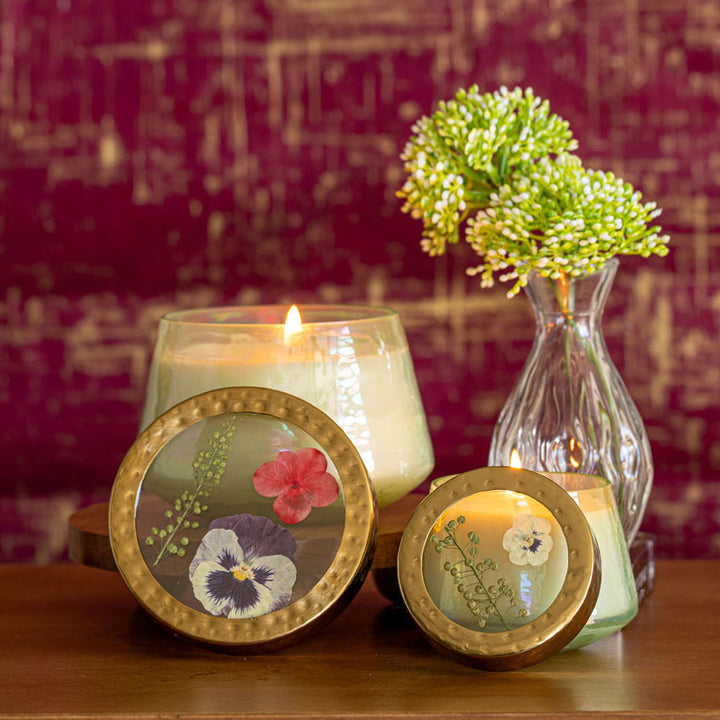 Petite Watercolor Pressed Floral Candle - Tomato Vine-Pressed Floral Candles 3 of 8