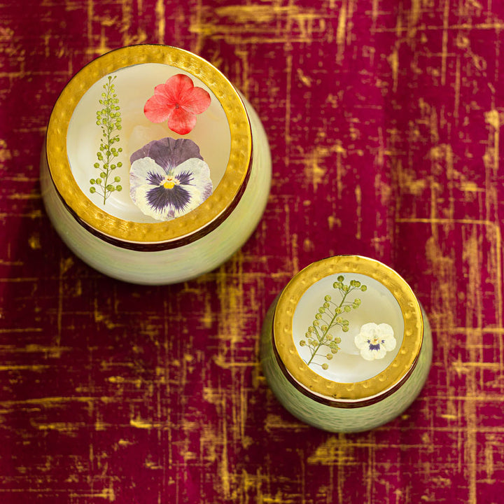 Accent Watercolor Pressed Floral Candle - Tomato Vine-Pressed Floral Candles 4 of 8