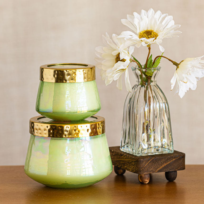 Accent Watercolor Pressed Floral Candle - Tomato Vine-Pressed Floral Candles