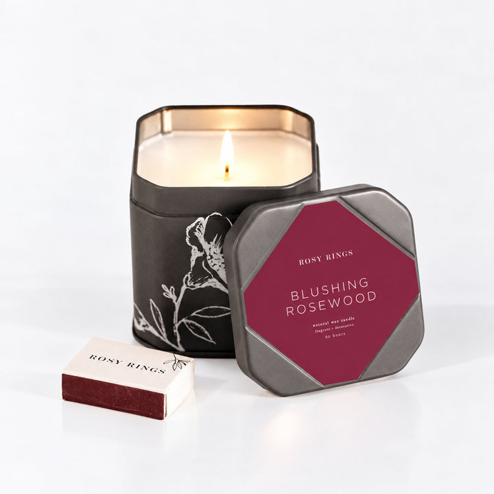 Accent Tin Candle - Blushing Rosewood-Signature Tin Candle 1 of 5