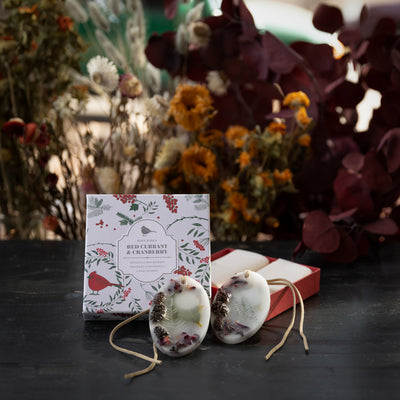 Red Currant + Cranberry Oval Botanical Sachets - Set of 2