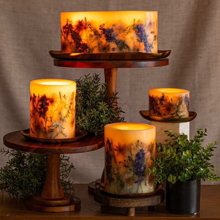 Gold Accent & Signature Botanical Candle Plate-Candle Plate