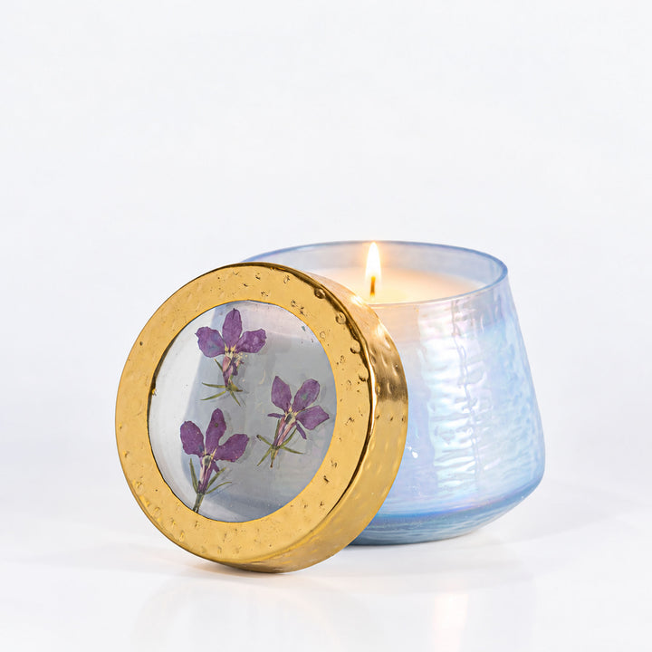 Petite Watercolor Pressed Floral Candle - Berry Fig-Pressed Floral Candles 1 of 9