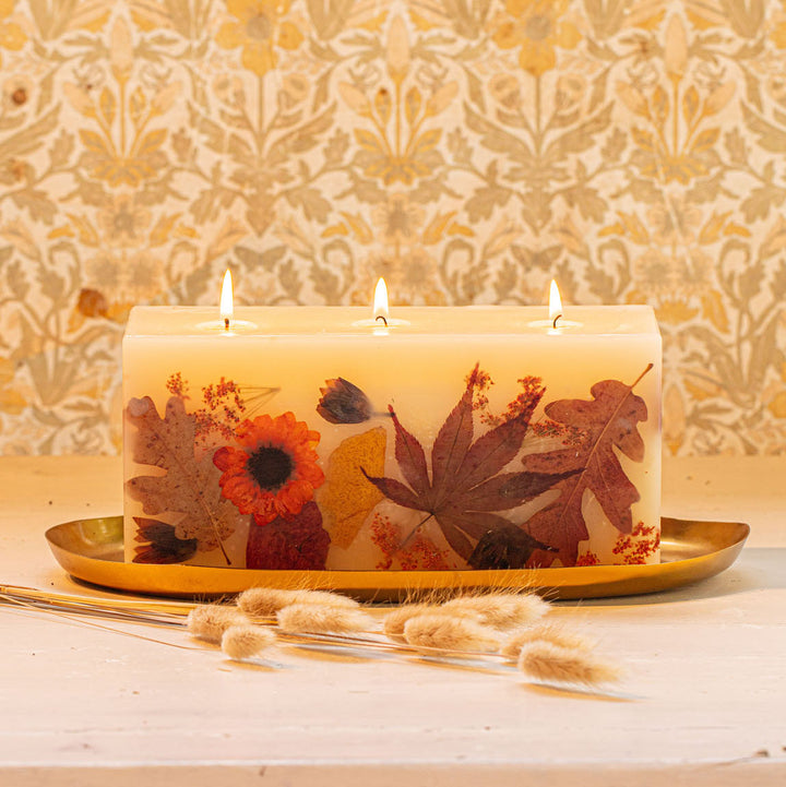 Harvest Pumpkin Brick Botanical Candle