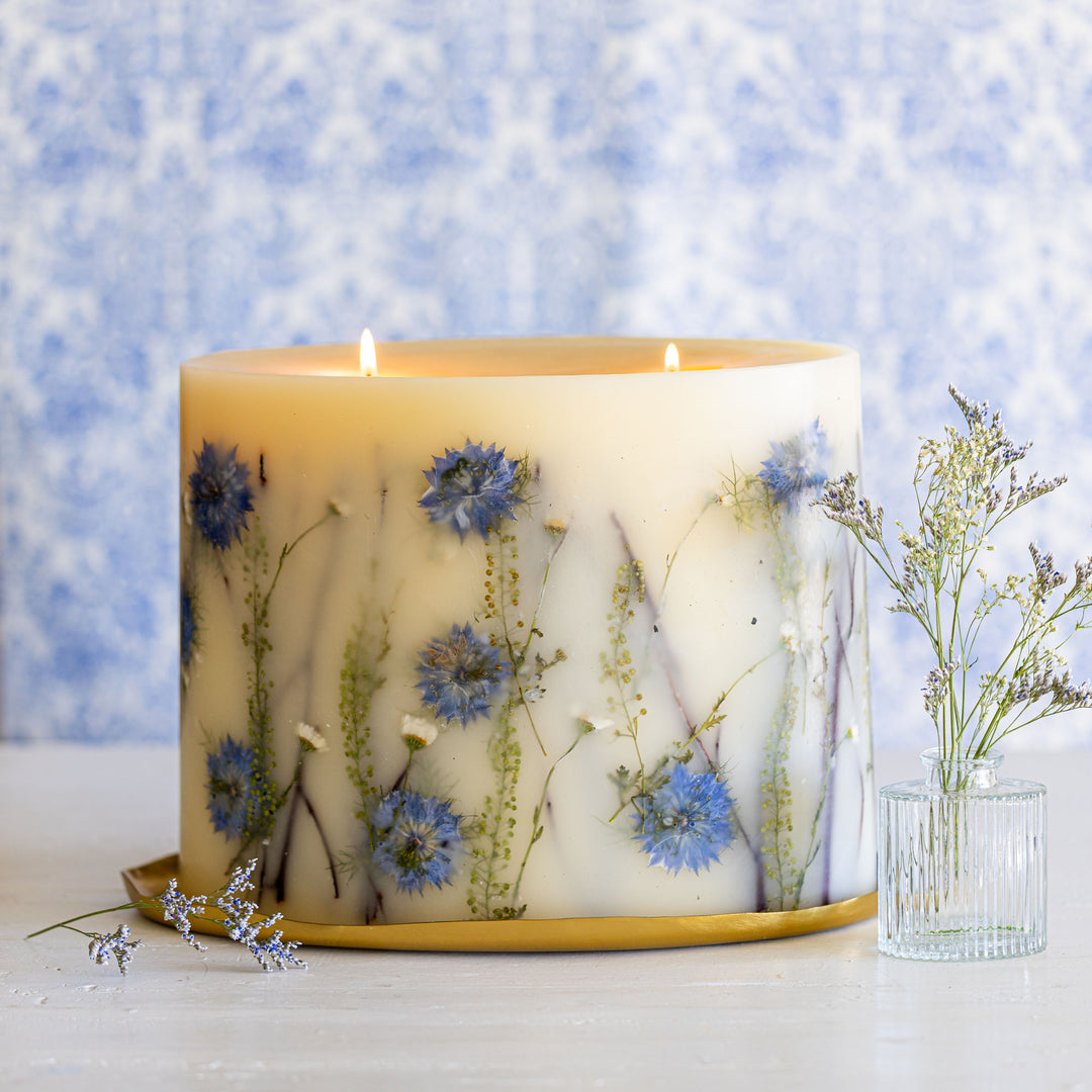 Centerpiece Botanical Candle - Sea Salt Mist-Oval Botanical Plate