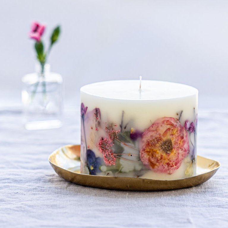 Blushing Rosewood Petite Oval Botanical Candle