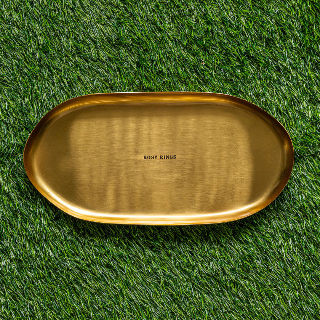 Gold Statement Botanical Candle Plate-Candle Plate