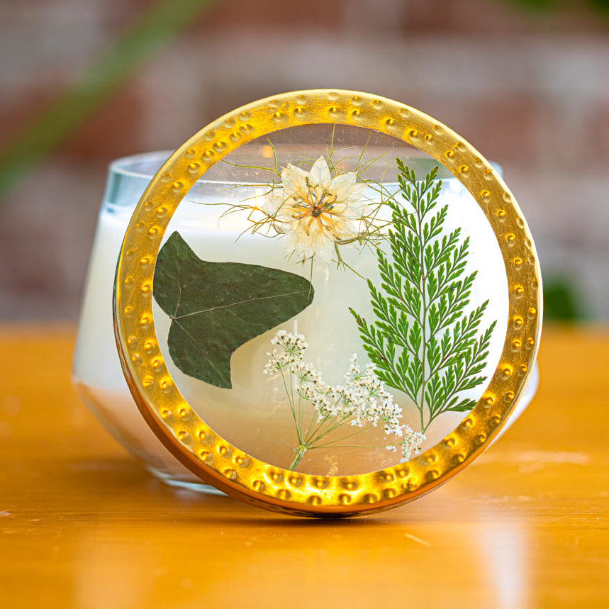Roman Large Pressed Floral Candle - Thumbnail 4