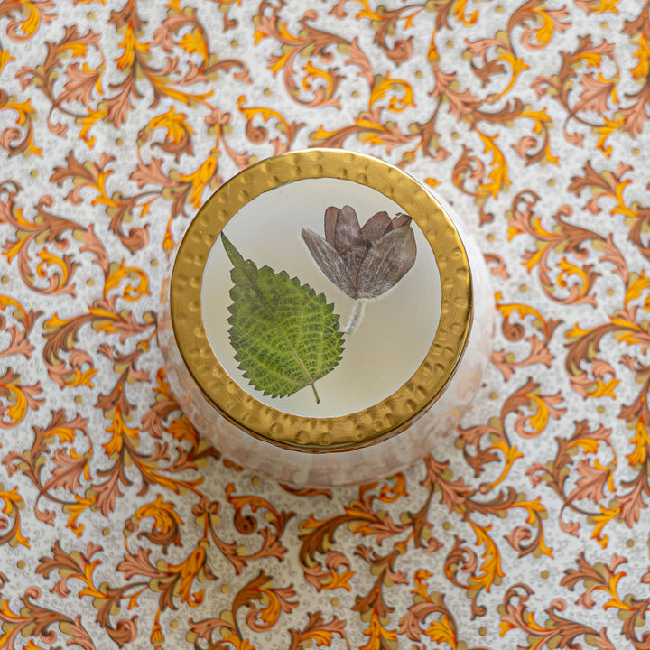 Accent Pressed Floral Candle - Harvest Pumpkin-Pressed Floral Candles 4 of 5
