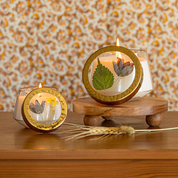 Petite Pressed Floral Candle - Harvest Pumpkin-Pressed Floral Candles 6 of 6