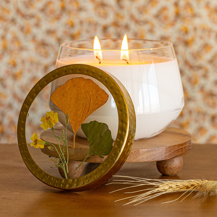 Signature Pressed Floral Candle - Harvest Pumpkin-Pressed Floral Candles 2 of 5