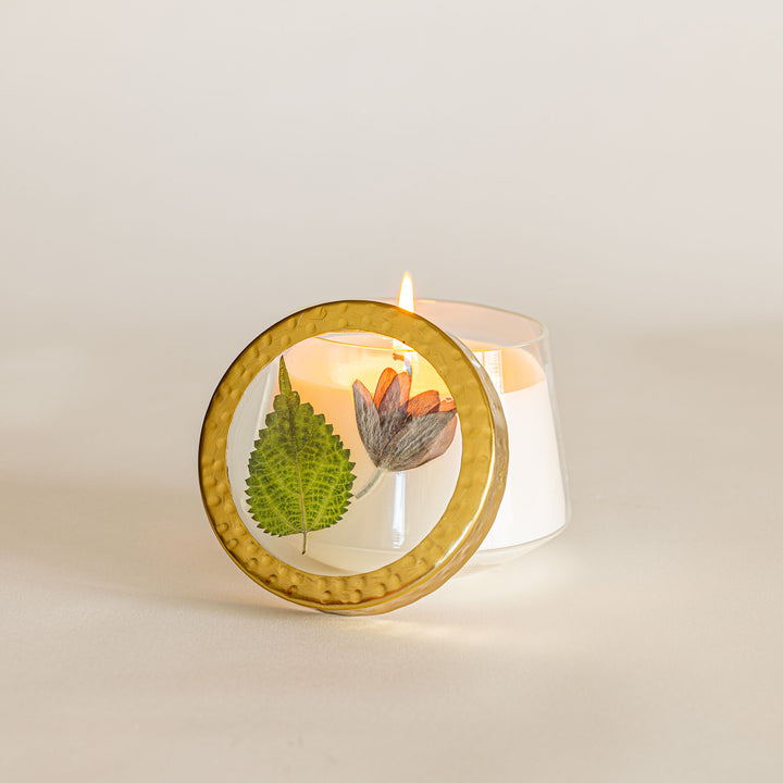 Accent Pressed Floral Candle - Harvest Pumpkin-Pressed Floral Candles 1 of 5