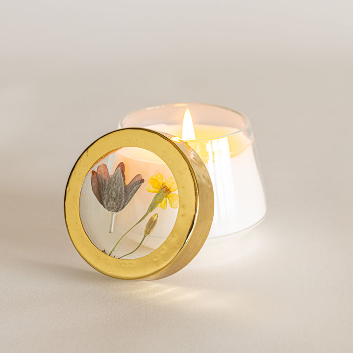 Petite Pressed Floral Candle - Harvest Pumpkin-Pressed Floral Candles 1 of 6