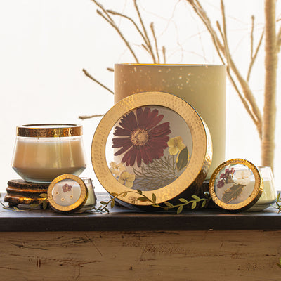 Citrus Garland Medium Pressed Floral Candle