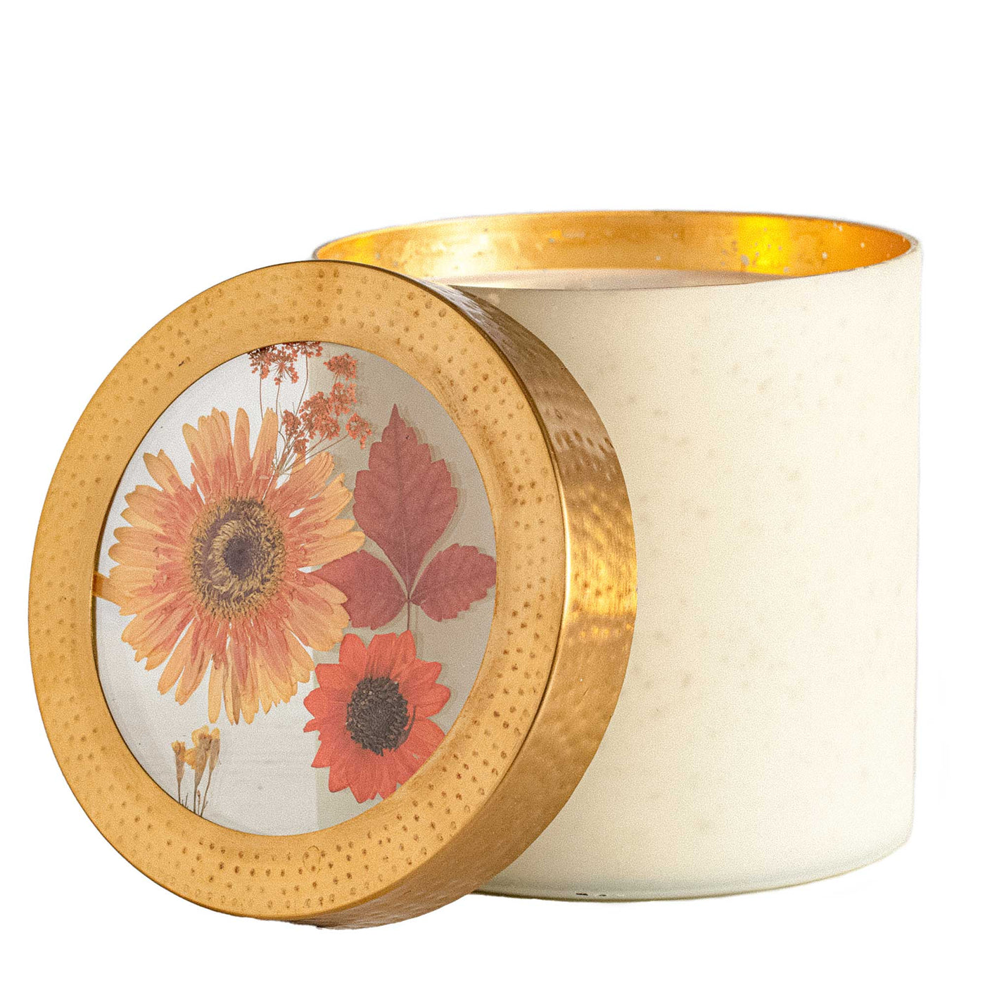 Harvest Pumpkin XL Pressed Floral Candle