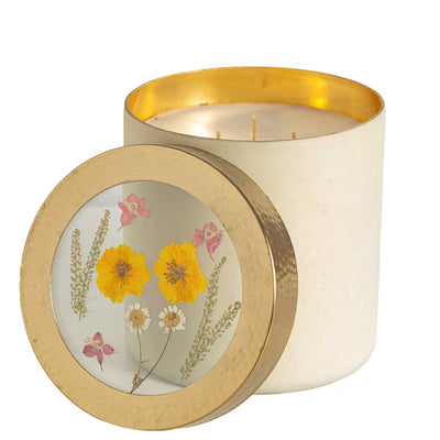 Lemon Blossom XL Pressed Floral Candle