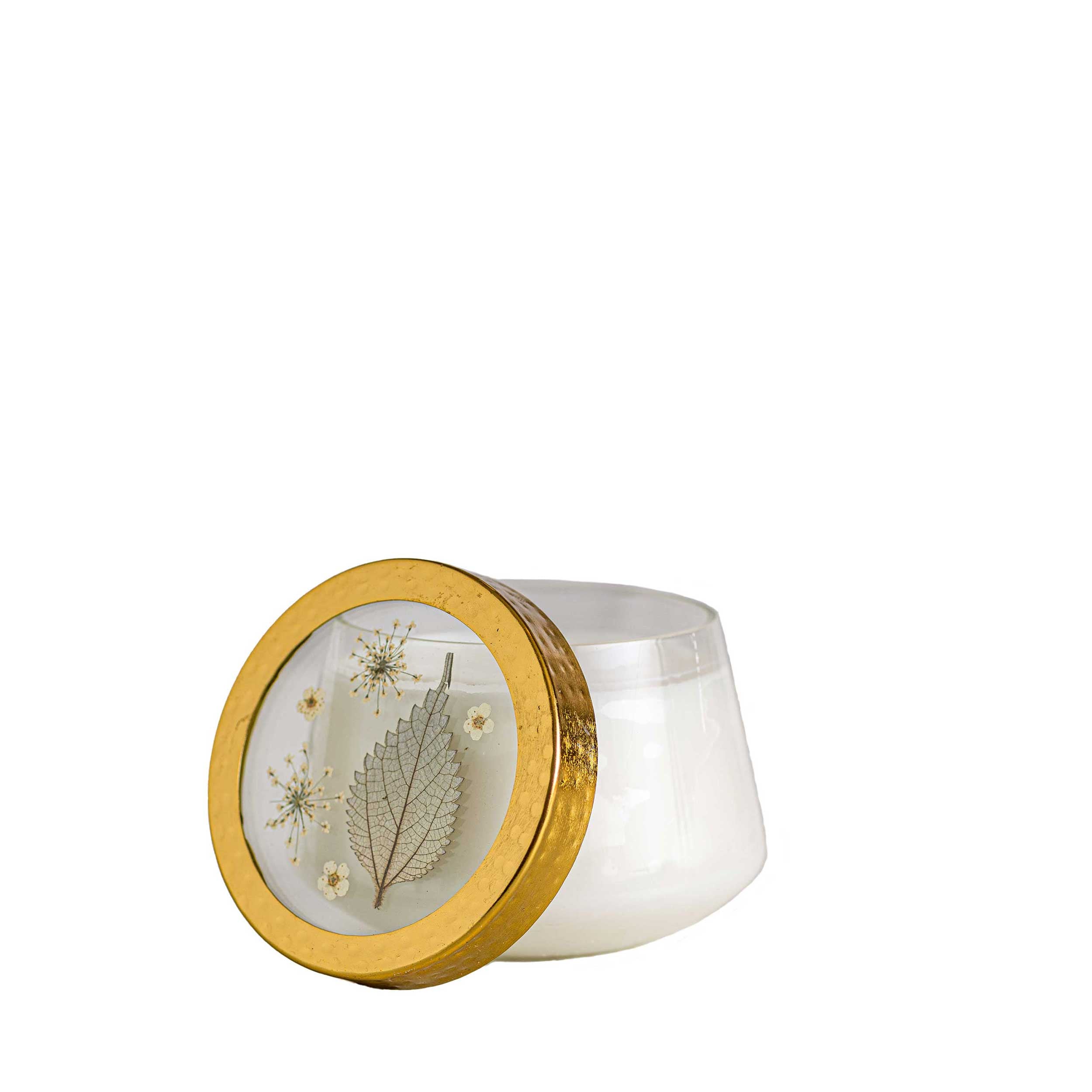 Rosy Rings Accent Pressed Floral Candle - Thumbnail 2