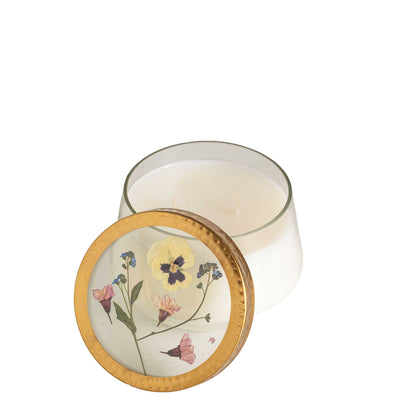 Black Currant + Bay Large Pressed Floral Candle