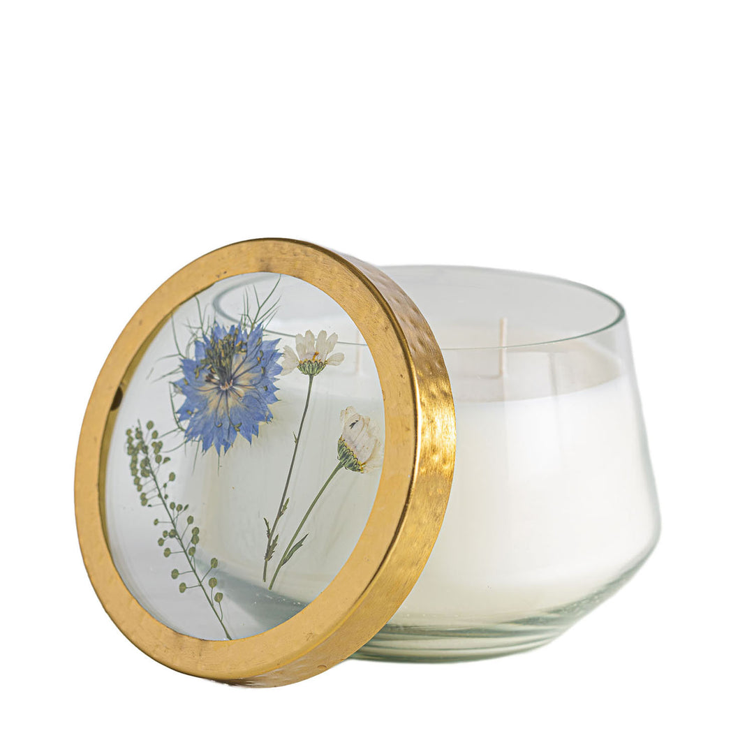 Signature Pressed Floral Candle - Sea Salt Mist-Pressed Floral Candles