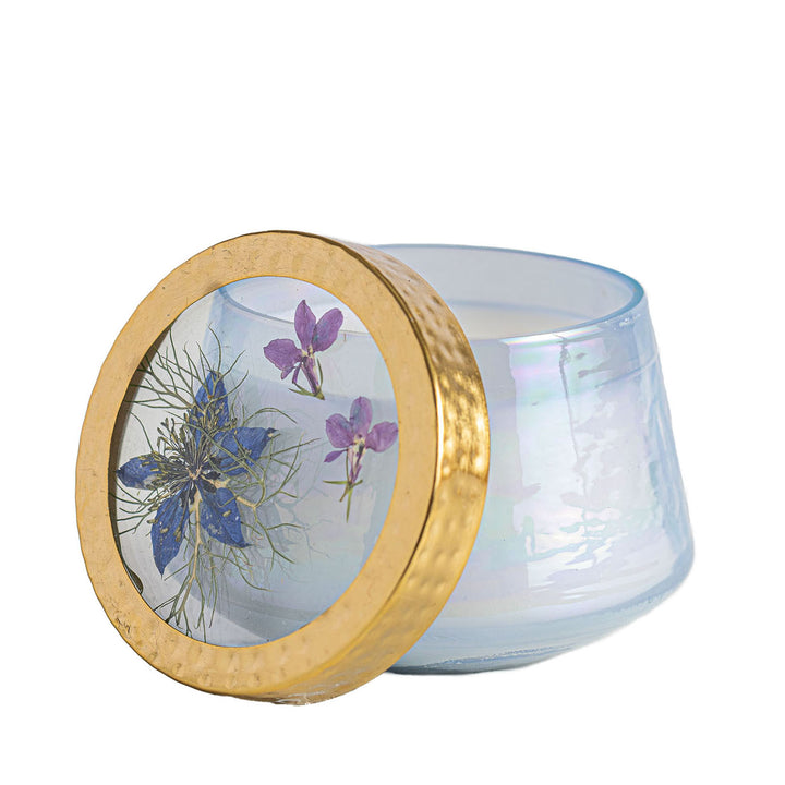 Accent Watercolor Pressed Floral Candle - Berry Fig-Pressed Floral Candles 1 of 8