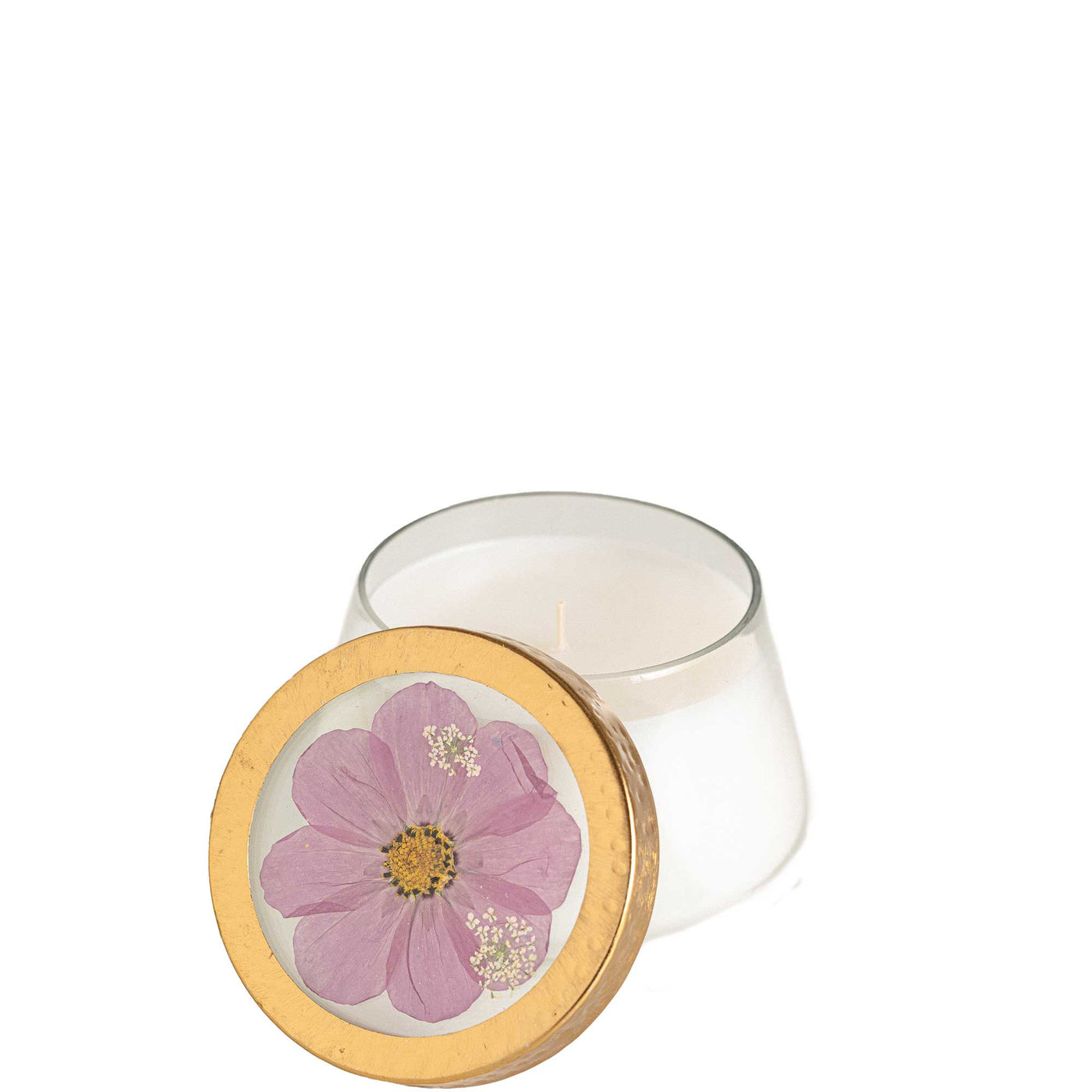 Coastal Vanilla Medium Pressed Floral Candle