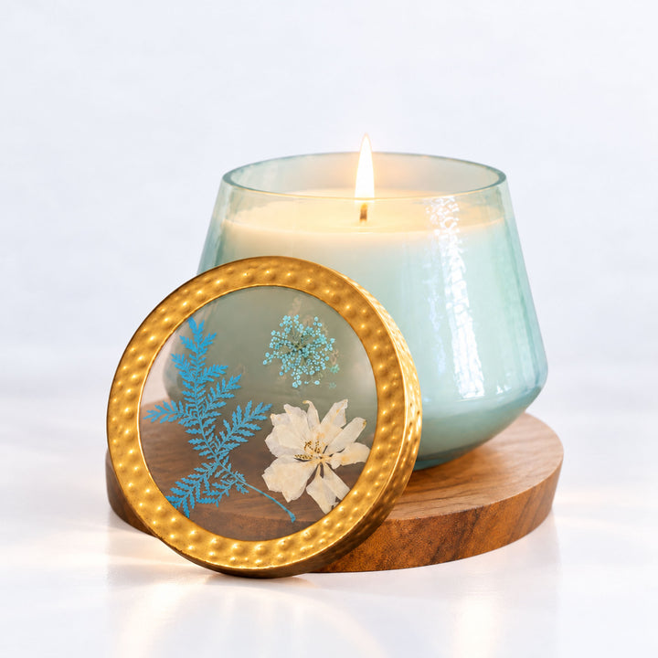 Accent Watercolor Pressed Floral Candle - Pacific Coast 1 of 9