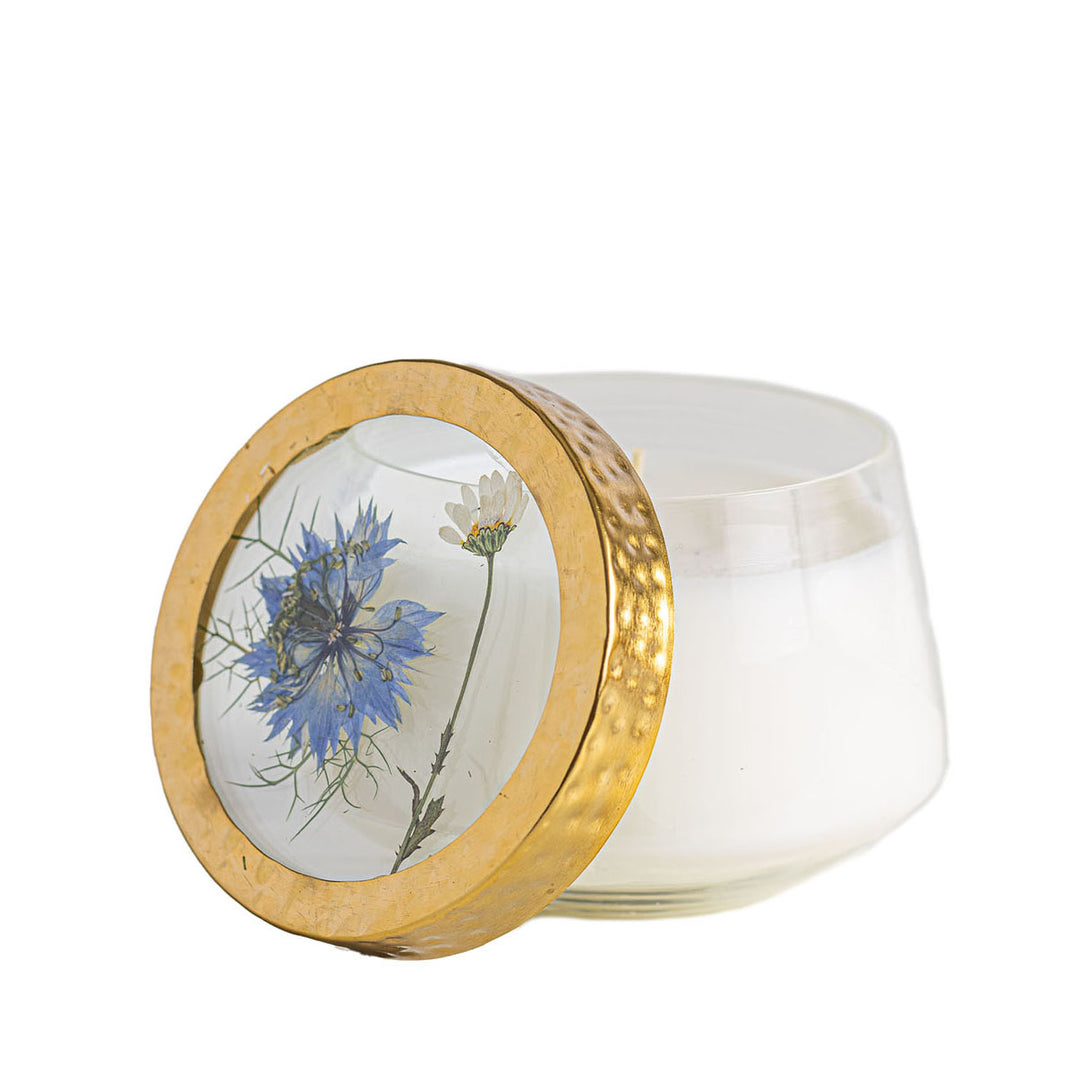 Petite Pressed Floral Candle - Sea Salt Mist-Pressed Floral Candles