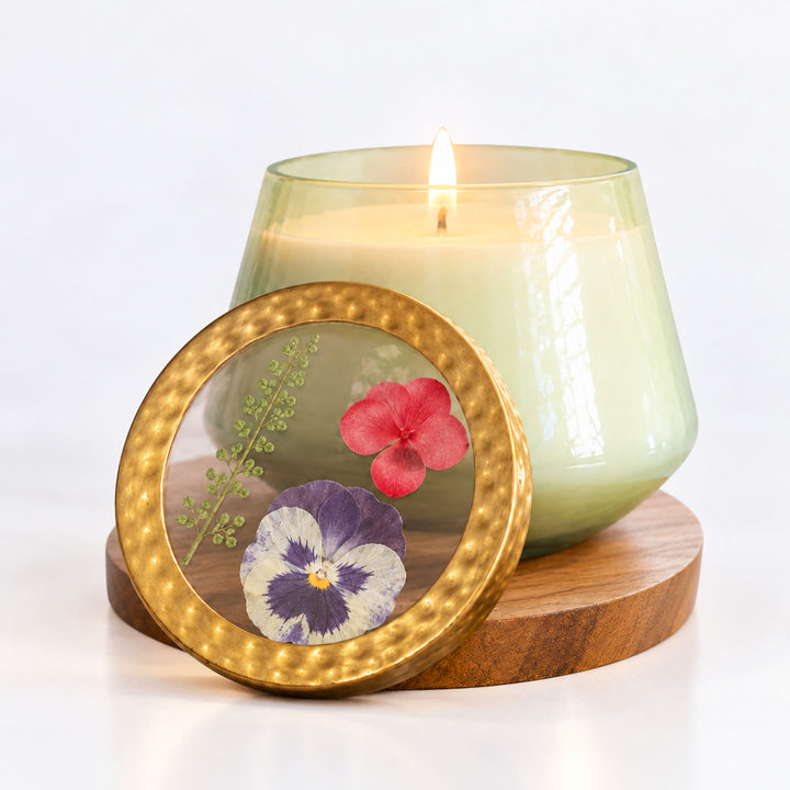 Accent Watercolor Pressed Floral Candle - Tomato Vine 1 of 9