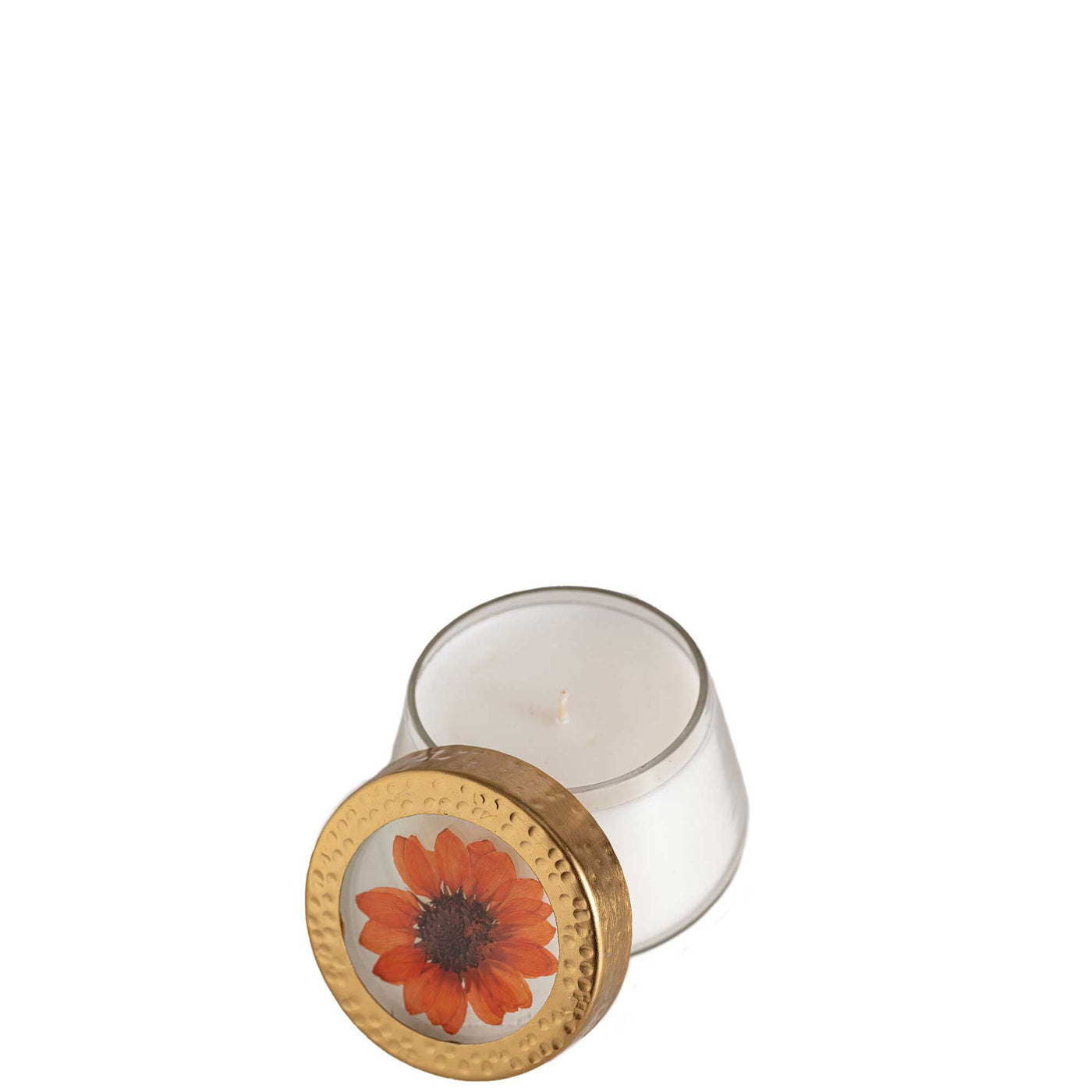 Harvest Pumpkin Small Pressed Floral Candle