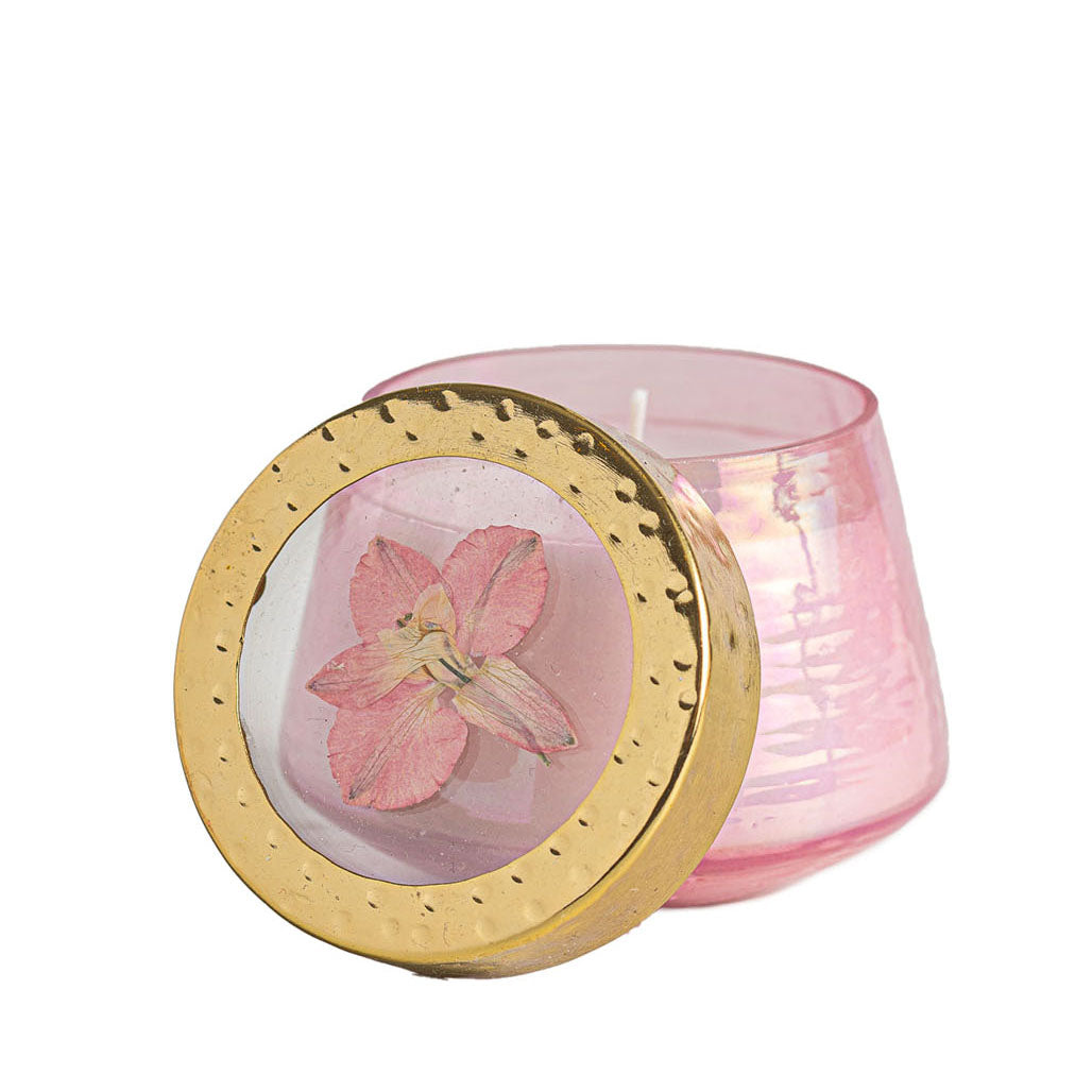 Petite Watercolor Pressed Floral Candle - Luna Flower-Pressed Floral Candles