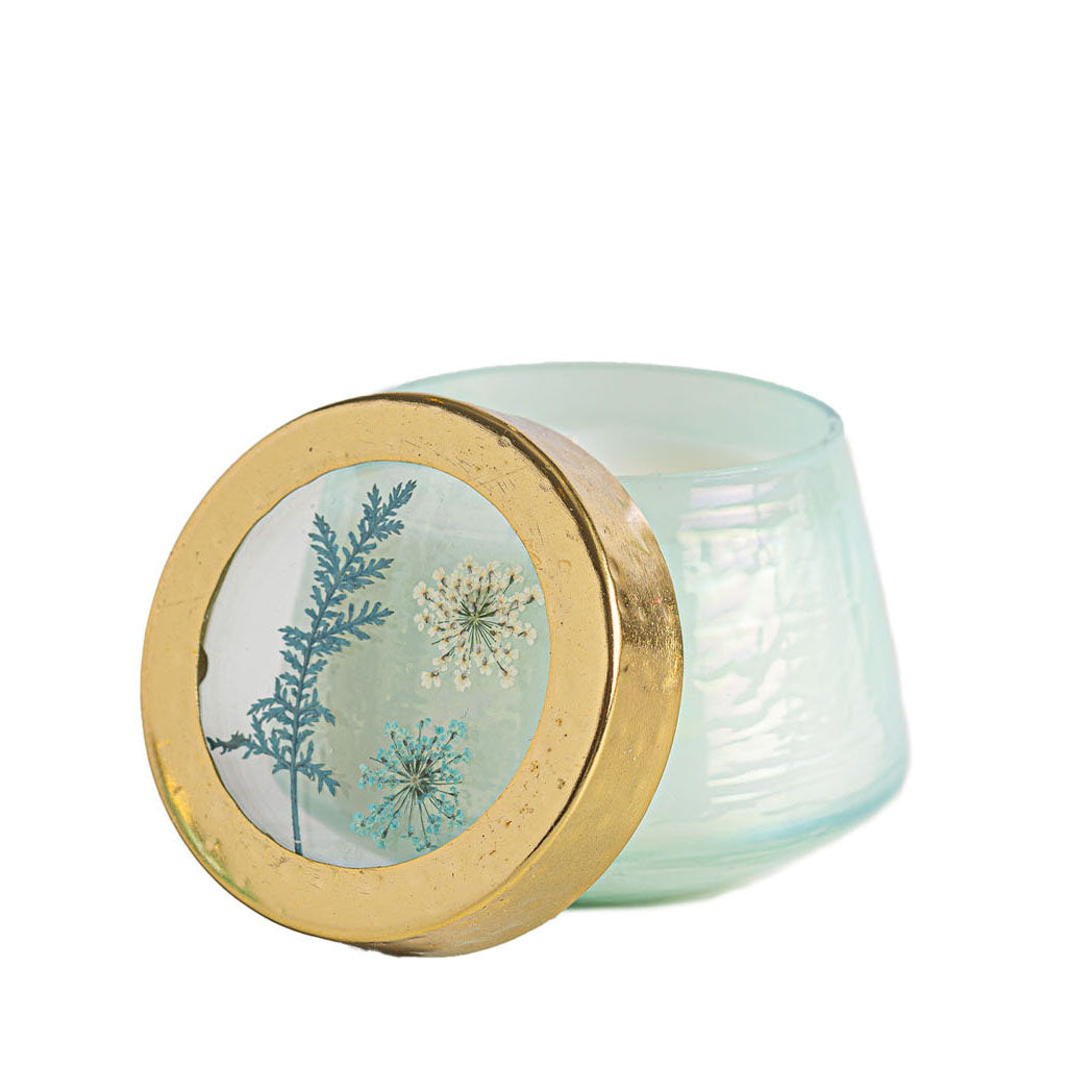 Petite Watercolor Pressed Floral Candle - Pacific Coast-Pressed Floral Candles