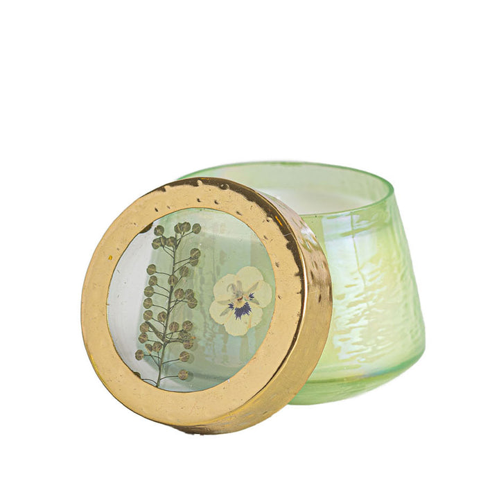 Petite Watercolor Pressed Floral Candle - Tomato Vine-Pressed Floral Candles 1 of 8