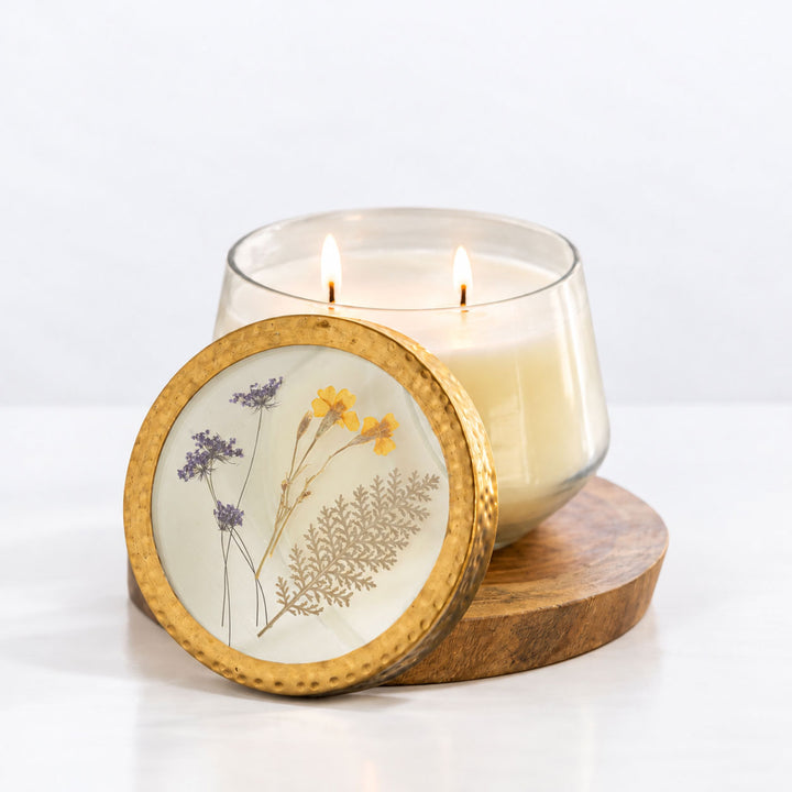 Signature Pressed Floral Candle - Roman Lavender 1 of 5