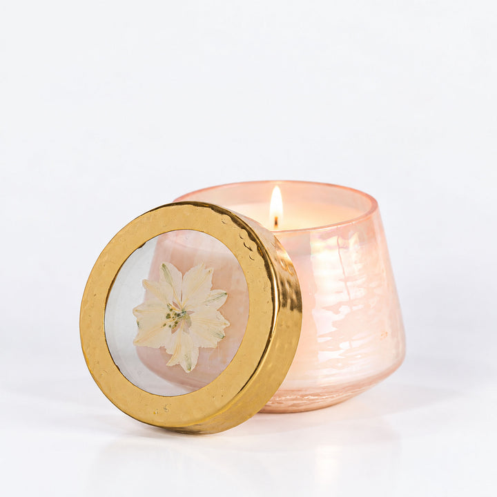 Petite Watercolor Pressed Floral Candle - Rose+ Oud-Pressed Floral Candles 1 of 9