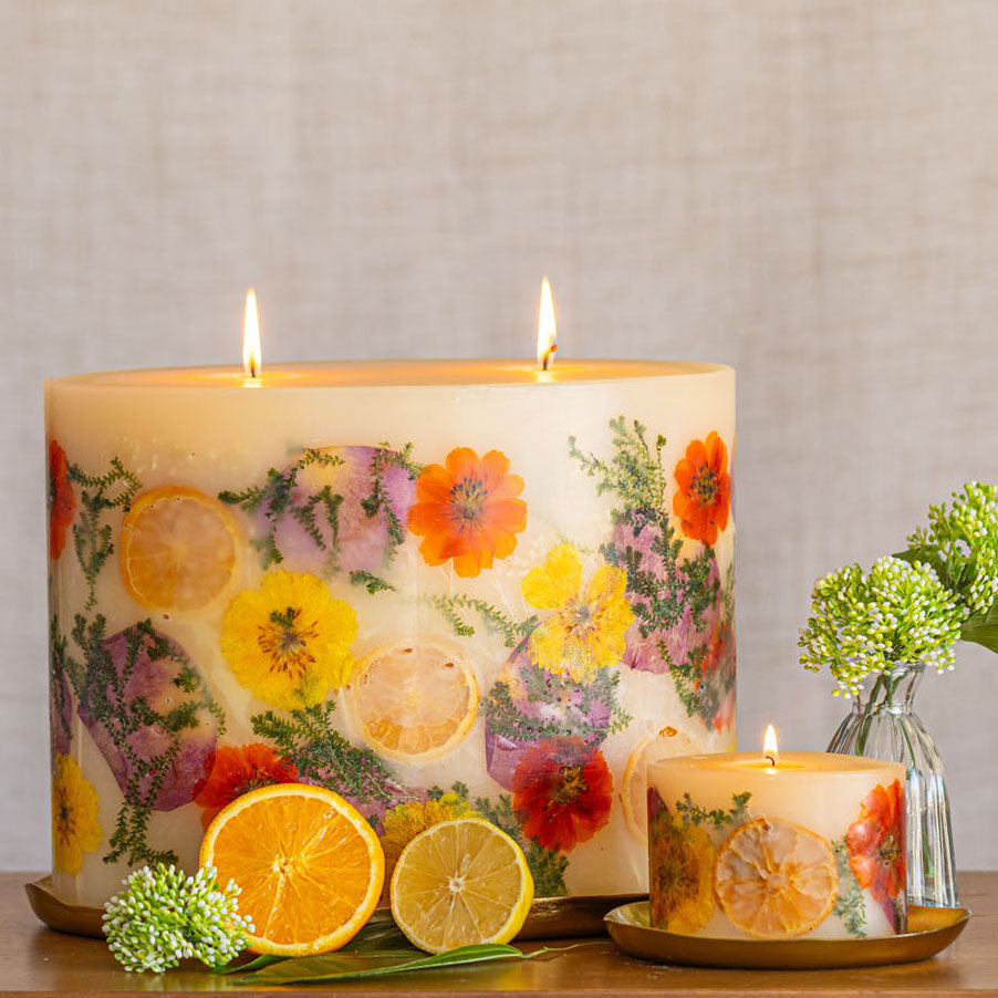 Centerpiece Botanical Candle - Sugared Citrus-Oval Botanical Plate