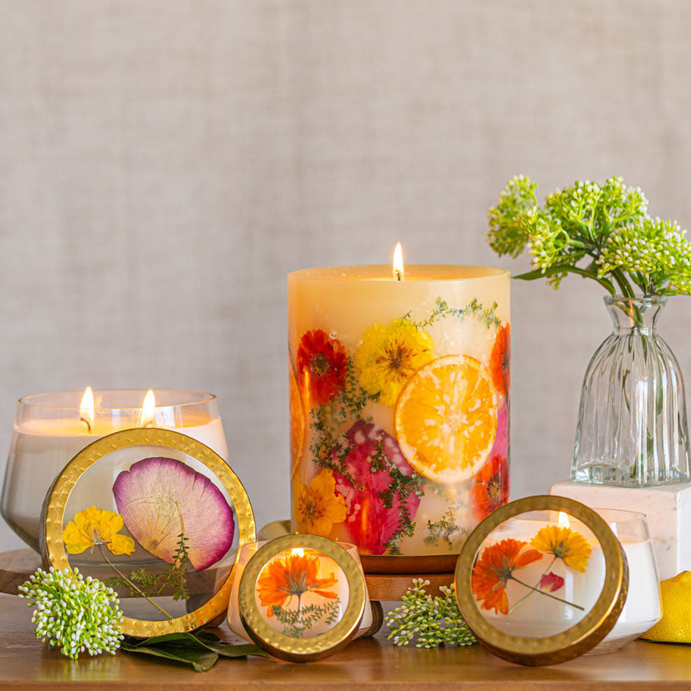 Signature Pressed Floral Candle - Sugared Citrus-Pressed Floral Candles