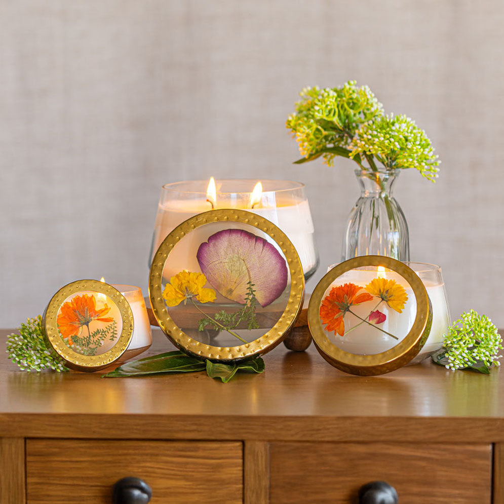 Signature Pressed Floral Candle - Sugared Citrus-Pressed Floral Candles