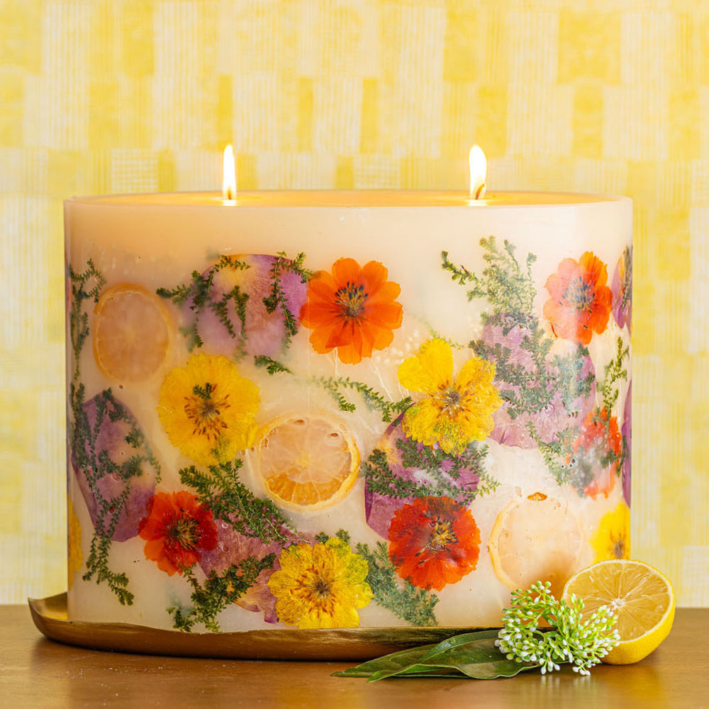 Centerpiece Botanical Candle - Sugared Citrus-Oval Botanical Plate