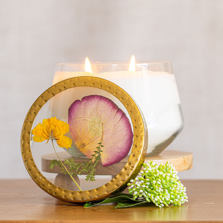 Signature Pressed Floral Candle - Sugared Citrus-Pressed Floral Candles