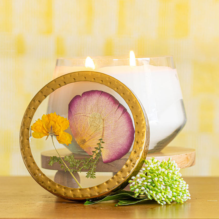 Signature Pressed Floral Candle - Sugared Citrus-Pressed Floral Candles