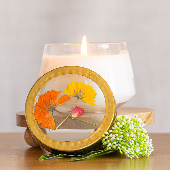 Accent Pressed Floral Candle - Sugared Citrus-Pressed Floral Candles 3 of 7