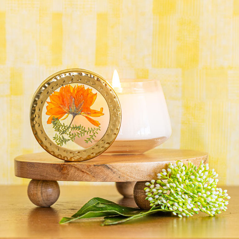 Petite Pressed Floral Candle - Sugared Citrus-Pressed Floral Candles