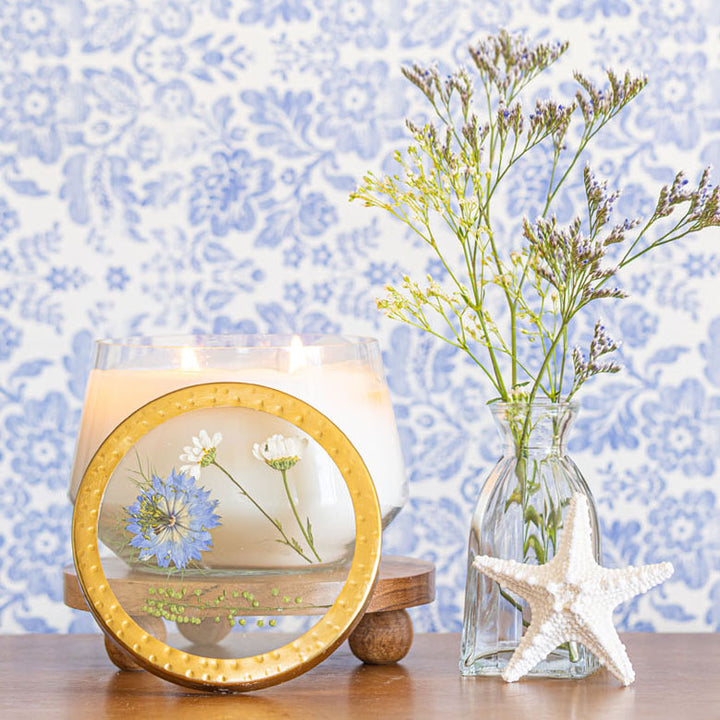 Signature Pressed Floral Candle - Sea Salt Mist-Pressed Floral Candles 1 of 7