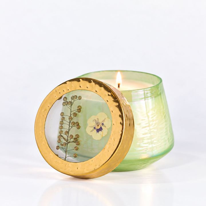 Petite Watercolor Pressed Floral Candle - Tomato Vine-Pressed Floral Candles 1 of 9