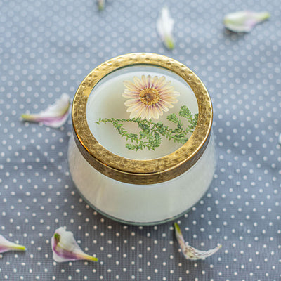 Vanilla Rain Pressed Floral Candle - Medium