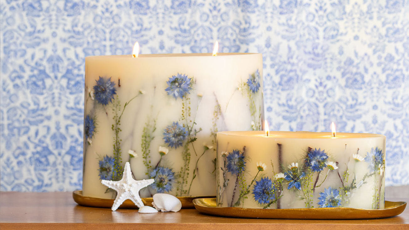 Statement & Centerpiece Botanical Candles – Rosy Rings