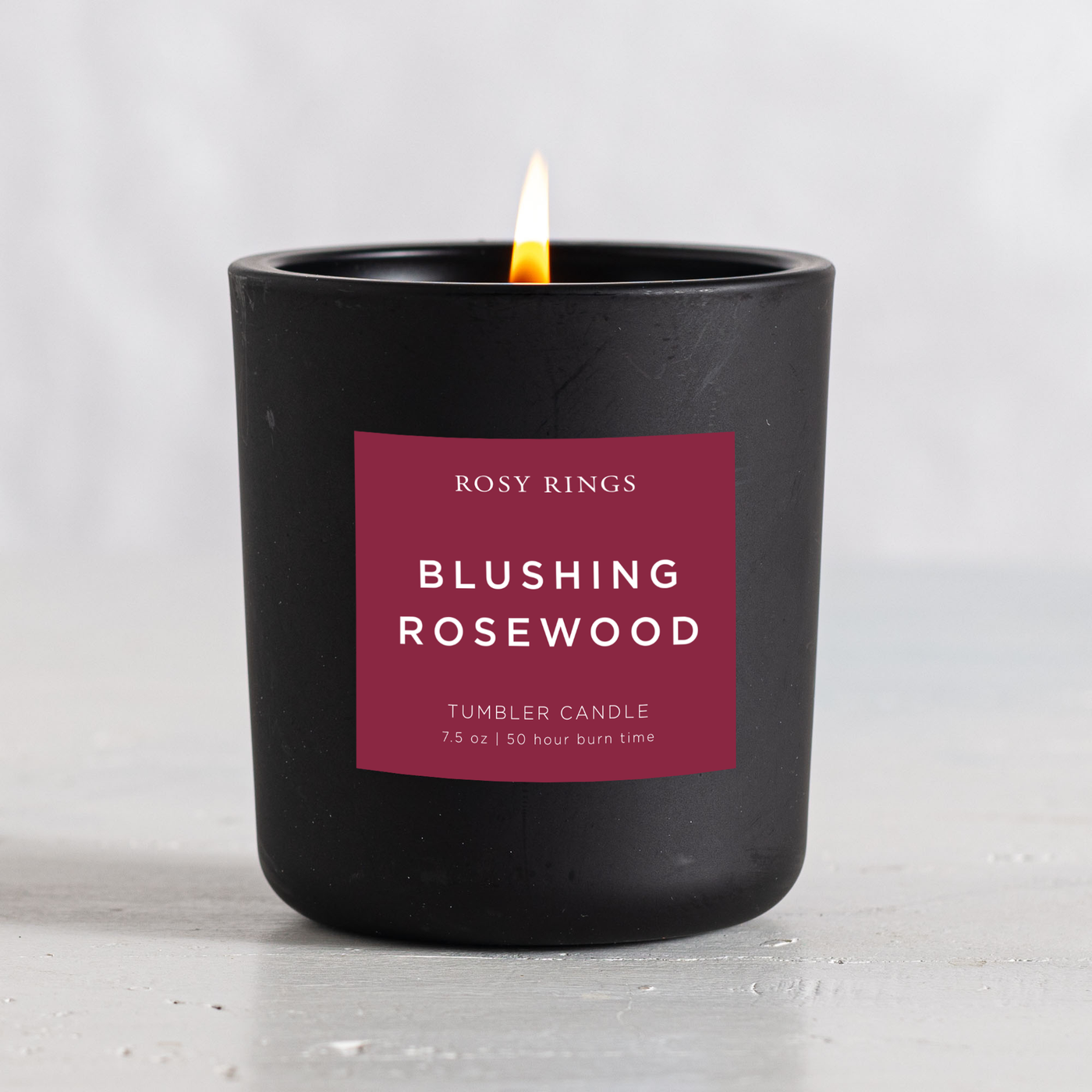 Blushing Rosewood Boxed Glass Tumbler Candle