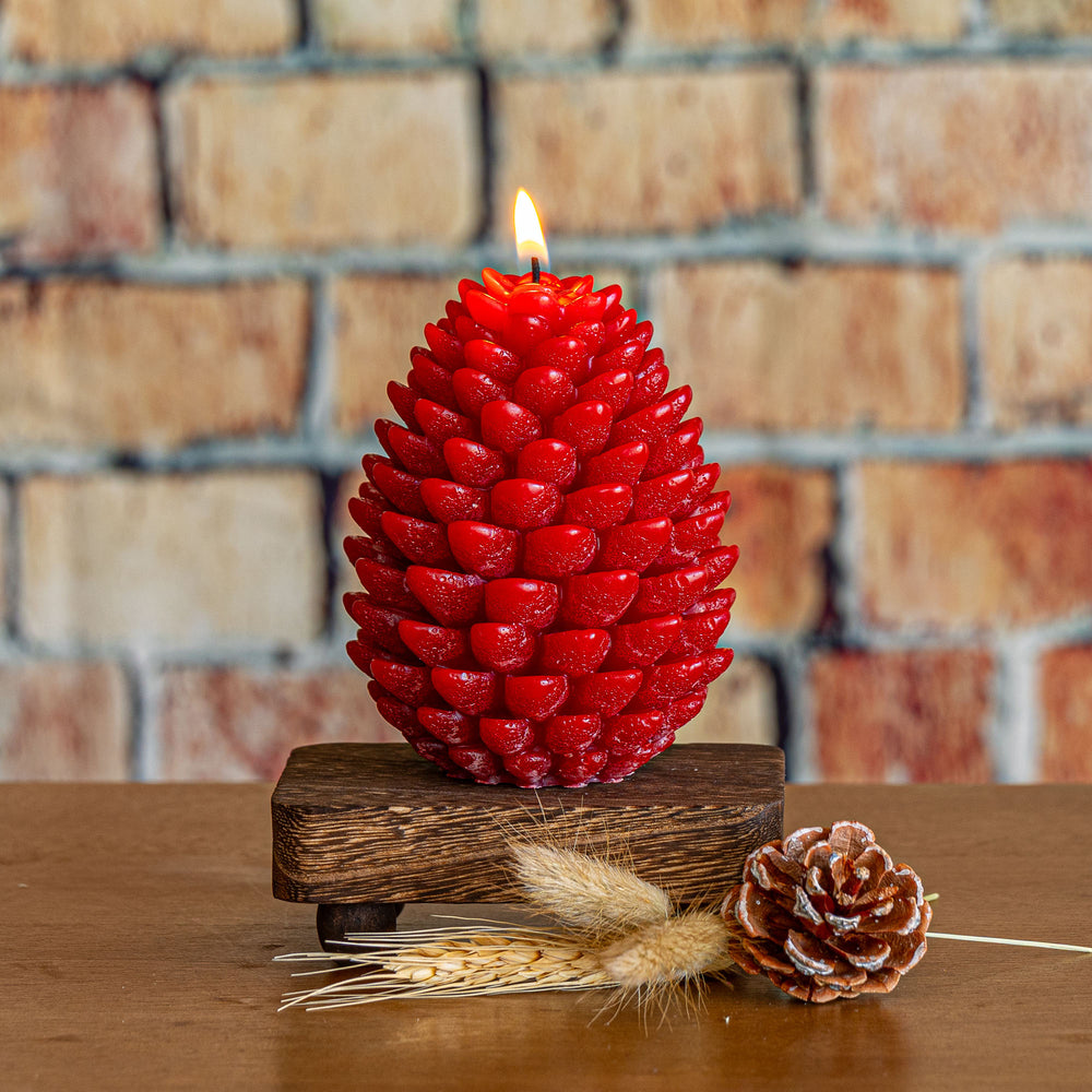 Signature Sculpted Pinecone Candle - Spicy Apple-Candles